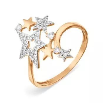 Кольцо с фианитами Линии Любви