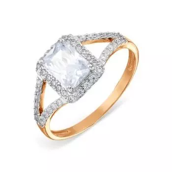 Кольцо с фианитами Линии Любви