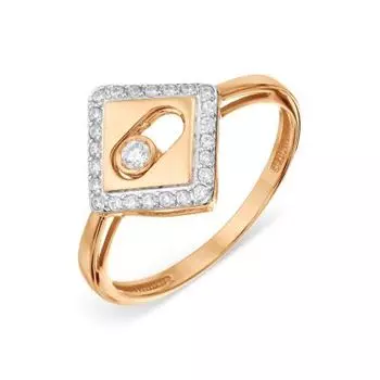 Кольцо с фианитами Линии Любви