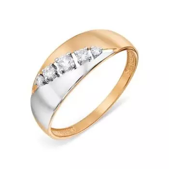 Кольцо с фианитами Линии Любви