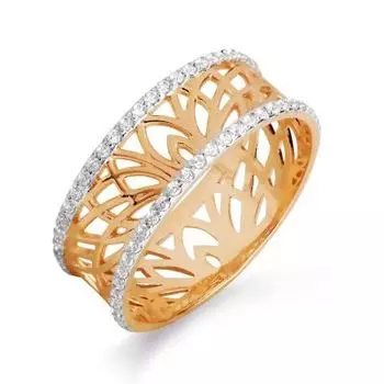 Кольцо с фианитами Линии Любви