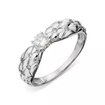 Кольцо с фианитами Линии Любви