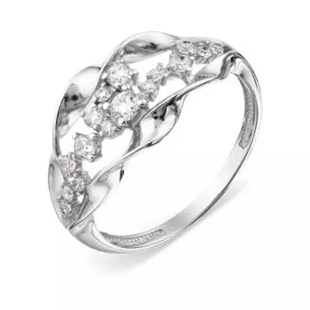 Кольцо с фианитами Линии Любви