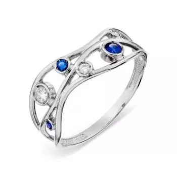 Кольцо с фианитами Линии Любви