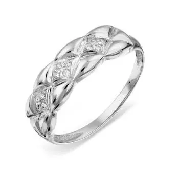 Кольцо с фианитами Линии Любви