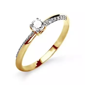 Кольцо с фианитами Линии Любви