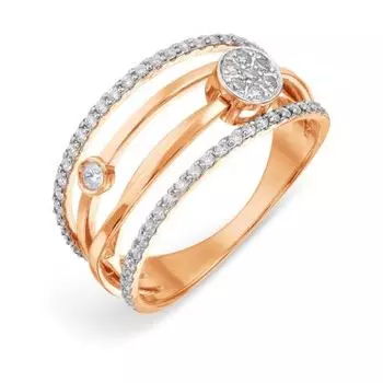 Кольцо с фианитами Линии Любви
