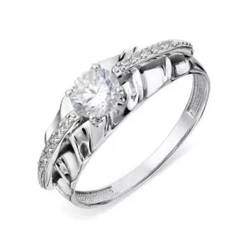 Кольцо с фианитами Линии Любви