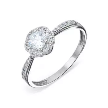 Кольцо с фианитами Линии Любви