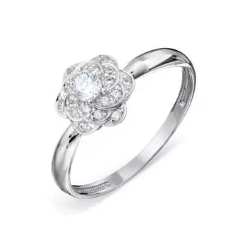 Кольцо с фианитами Линии Любви