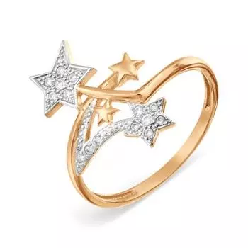 Кольцо с фианитами Линии Любви