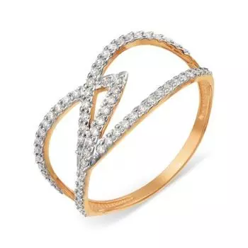 Кольцо с фианитами Линии Любви