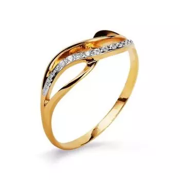 Кольцо с фианитами Линии Любви