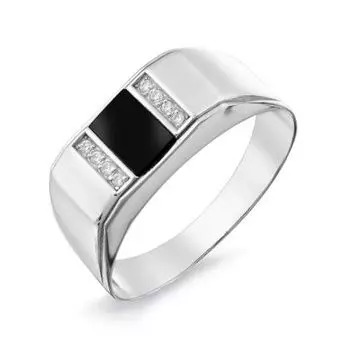 Кольцо с фианитами Линии Любви