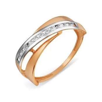 Кольцо с фианитами Линии Любви