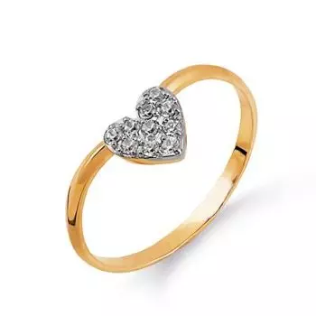 Кольцо с фианитами Линии Любви