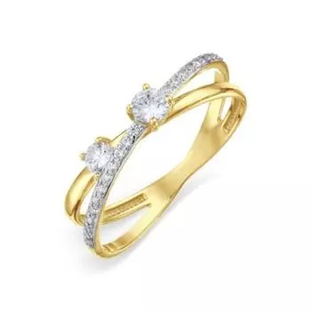 Кольцо с фианитами Линии Любви