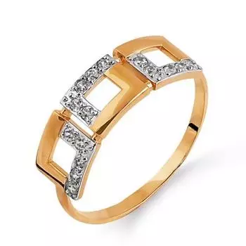 Кольцо с фианитами Линии Любви