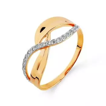 Кольцо с фианитами Линии Любви