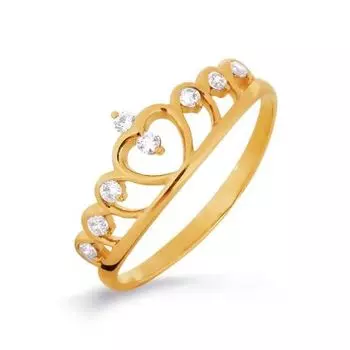 Кольцо с фианитами Линии Любви