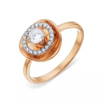 Кольцо с фианитами Линии Любви