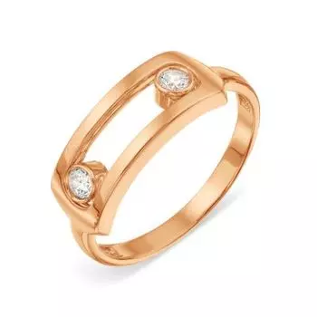 Кольцо с фианитами Линии Любви