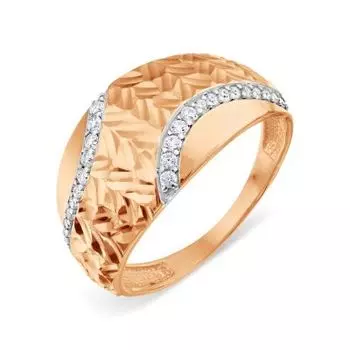 Кольцо с фианитами Линии Любви