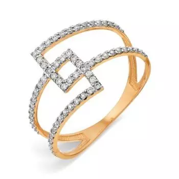 Кольцо с фианитами Линии Любви