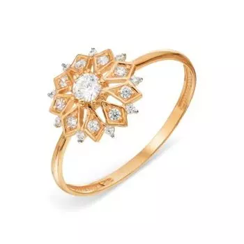 Кольцо с фианитами Линии Любви