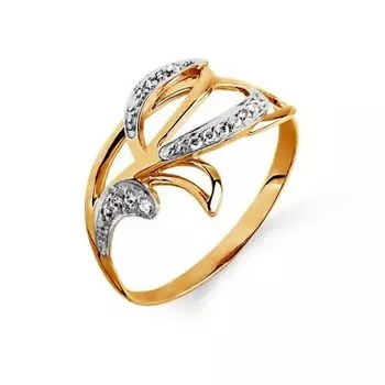 Кольцо с фианитами Линии Любви