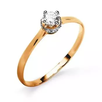 Кольцо с фианитами Линии Любви