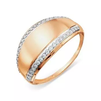 Кольцо с фианитами Линии Любви