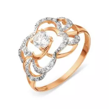 Кольцо с фианитами Линии Любви