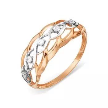 Кольцо с фианитами Линии Любви