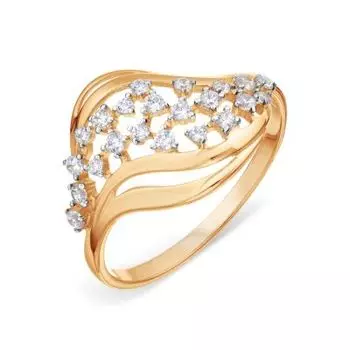 Кольцо с фианитами Линии Любви