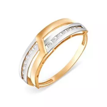 Кольцо с фианитами Линии Любви