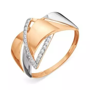 Кольцо с фианитами Линии Любви