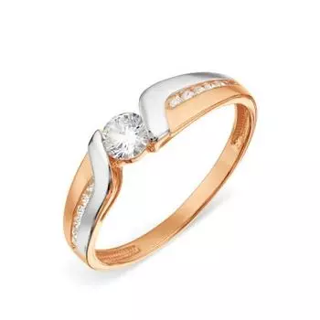 Кольцо с фианитами Линии Любви