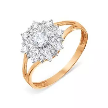 Кольцо с фианитами Линии Любви