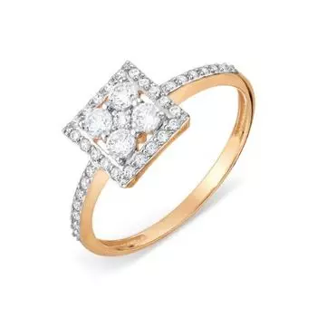 Кольцо с фианитами Линии Любви