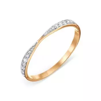 Кольцо с фианитами Линии Любви