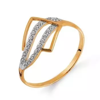 Кольцо с фианитами Линии Любви