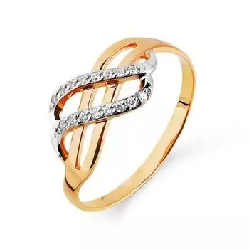 Кольцо с фианитами Линии Любви