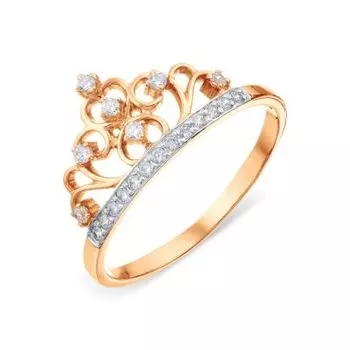 Кольцо с фианитами Линии Любви
