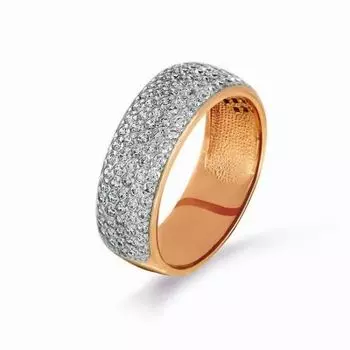 Кольцо с фианитами Линии Любви