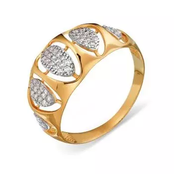 Кольцо с фианитами Линии Любви