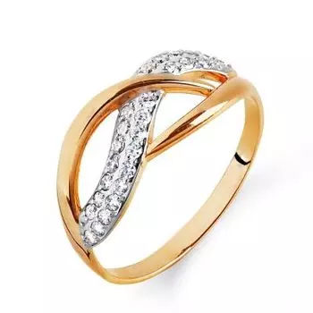 Кольцо с фианитами Линии Любви