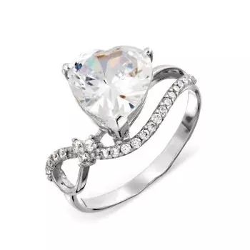 Кольцо с фианитами Линии Любви