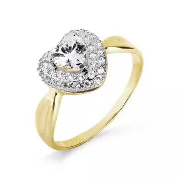 Кольцо с фианитами Линии Любви