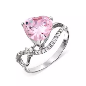 Кольцо с фианитами Линии Любви